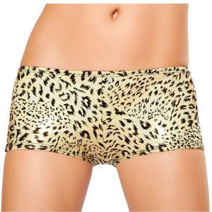 Gold Leopard Print Booty Shorts